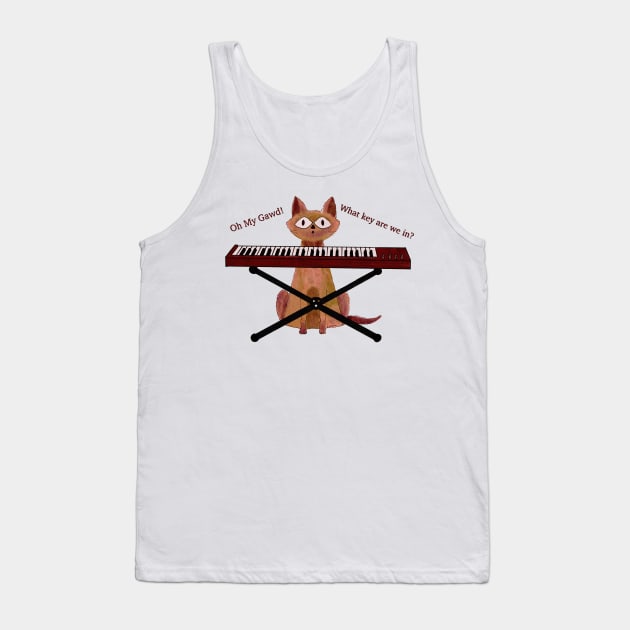 Groovin’ Keyboard Kitty Tank Top by ngiammarco